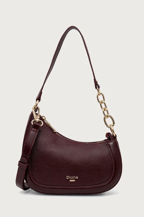 Dune London Torebka crossbody damska skórzana DIRECTION bordowa 0022509700036929
