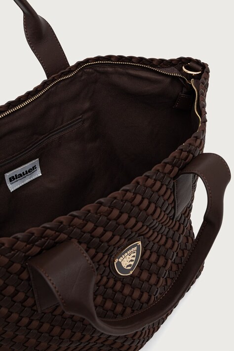Blauer Torebka shopper damska z imitacji skóry brązowa F6HOME02