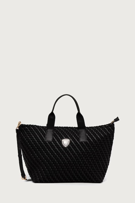 Blauer Torebka shopper damska z imitacji skóry czarna F6HOME02