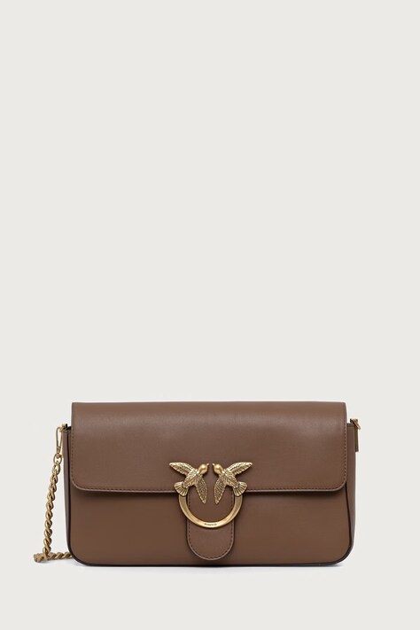 Pinko Torebka crossbody damska skórzana brązowa 107925.A2JG