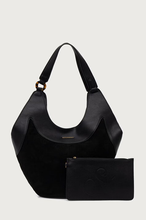 Scotch & Soda Torebka tote damska z imitacji zamszu czarna SCHB0026