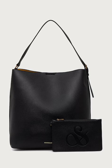 Scotch & Soda Torebka damska z imitacji skóry czarna SCHB0021