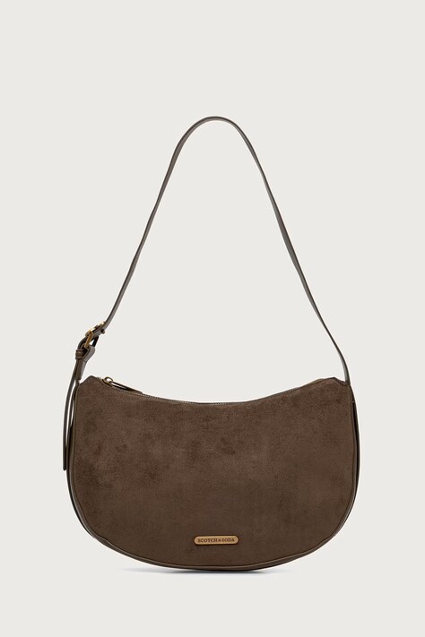 Scotch & Soda Torebka hobo damska z imitacji zamszu zielona SCHB0016