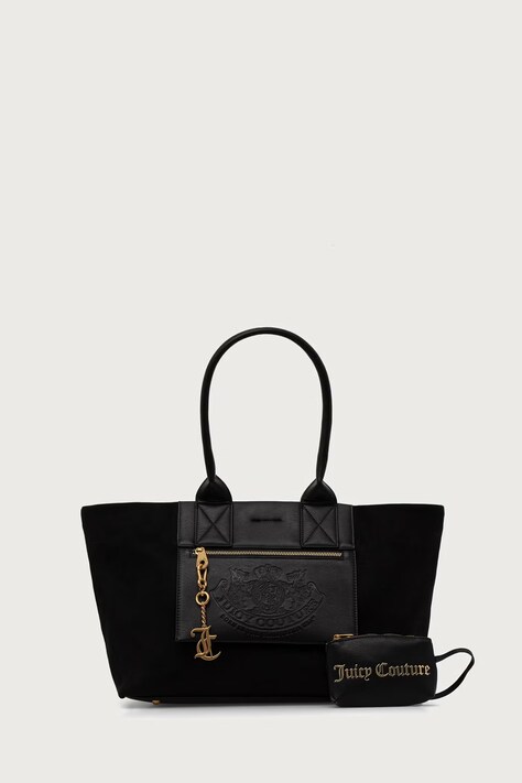 Juicy Couture Kabelka typu shopper dámska z imitácie semišu BONNIE čierna BIJ2699F7WPJ