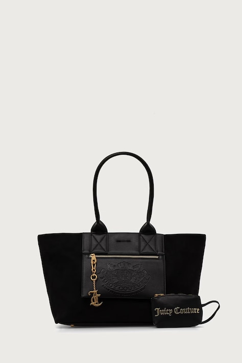 Juicy Couture Kabelka typu shopper dámska z imitácie semišu BONNIE čierna BIJ2699F7WPJ