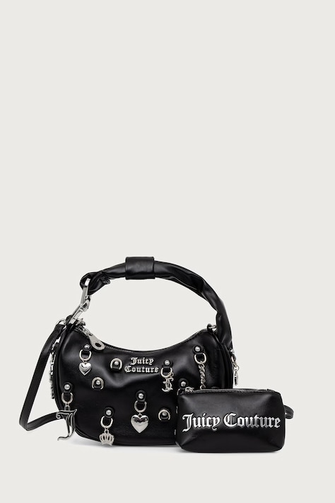 Juicy Couture Torebka hobo damska z imitacji skóry BLOSSOM czarna BEJL599DGWVP