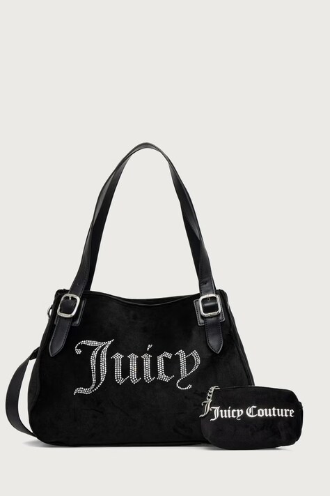 Juicy Couture Torba za žene od velura KIMBERLY crna BIJQL99COWZC