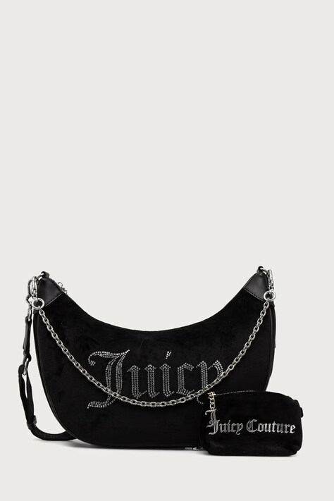 Juicy Couture Crossbody torba za žene od velura KIMBERLY crna BIJQL99CGWZC