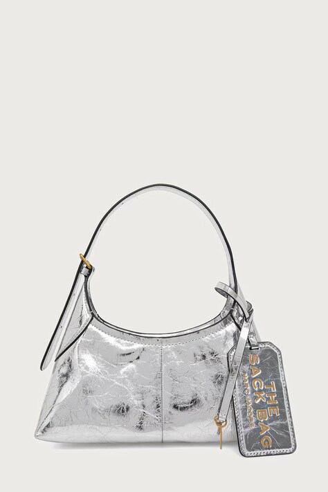 MARC JACOBS Hobo torbica ženska usnjena THE SMALL BELTED SACK srebrna 2F6HSH015H01