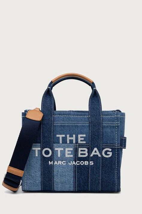MARC JACOBS Crossbody kabelka dámska bavlnená THE SMALL TOTE modrá H016M06FA21