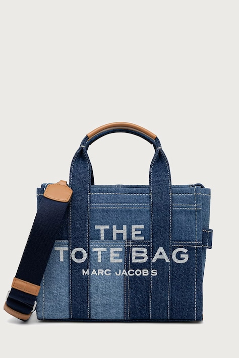 MARC JACOBS Crossbody kabelka dámska bavlnená THE SMALL TOTE modrá H016M06FA21