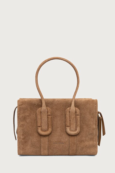 MARC JACOBS Torebka shopper damska zamszowa CITY TOTE brązowa 2F6HTT005H01
