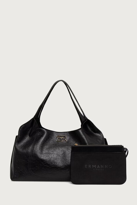 Ermanno Scervino LIFE Torebka shopper damska skórzana czarna 12402310