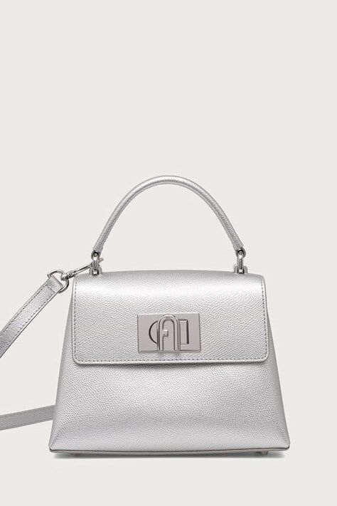 Furla torebka crossbody damska skórzana 1927 Mini Top Handle srebrna WB00109.AMT000.Y3000