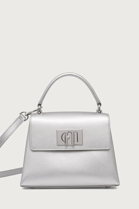 Furla torebka crossbody damska skórzana 1927 Mini Top Handle srebrna WB00109.AMT000.Y3000