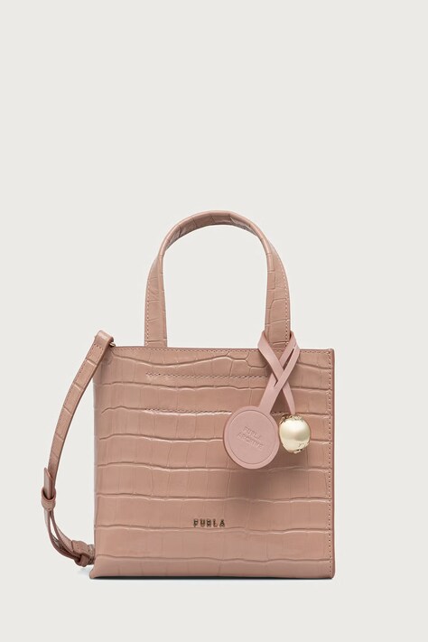 Furla Torebka crossbody damska skórzana Divide It Mini Tote różowa WB02124.BX4255.4910S