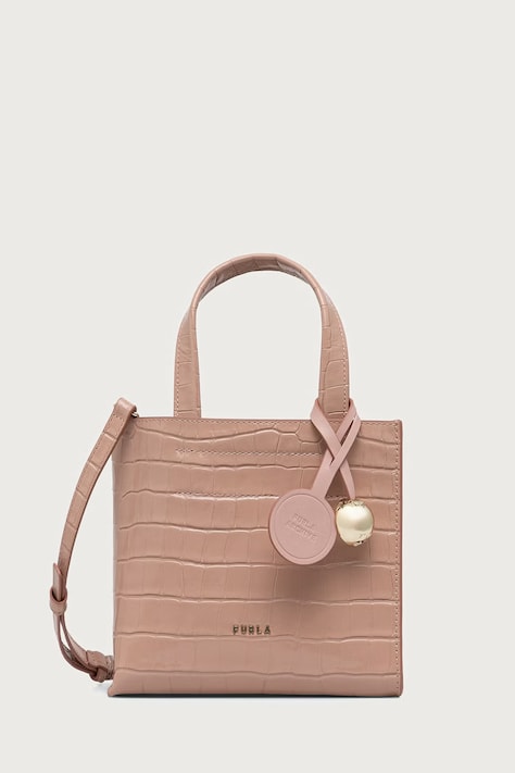 Furla Torebka crossbody damska skórzana Divide It Mini Tote różowa WB02124.BX4255.4910S