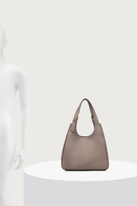 Furla torebka shopper damska skórzana Dora L Tote beżowa WB02133.BX4767.4892S