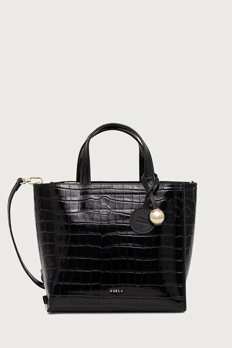 Furla Torebka shopper damska skórzana Divide It S Tote czarna WB02123.BX4255.O6000