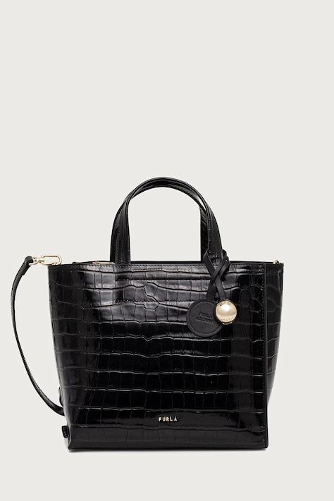 Furla Torebka shopper damska skórzana Divide It S Tote czarna WB02123.BX4255.O6000