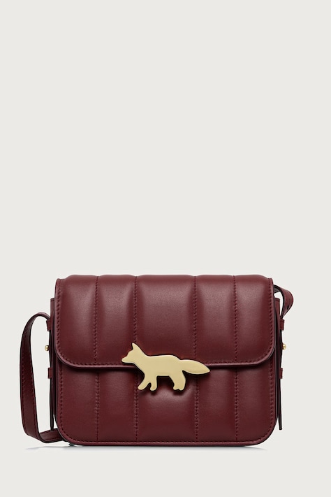 Maison Kitsuné Edie torebka crossbody damska skórzana bordowa QU05170LL0006