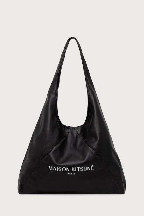 Maison Kitsuné Triangle torebka shopper damska z imitacji skóry czarna MRUBT08OF0075