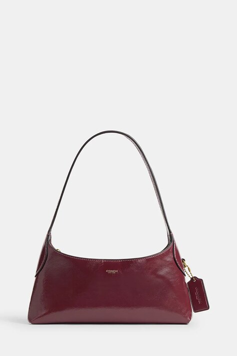 Coach Torebka hobo damska skórzana Glazed Leather Brooklyn 26 bordowa CFT30