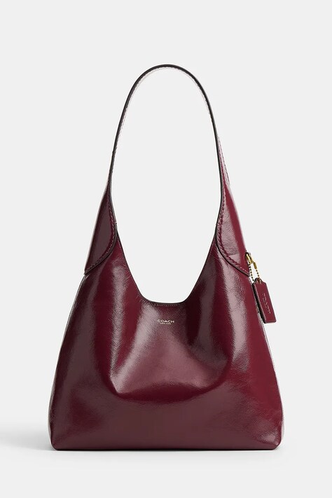 Coach Torebka hobo damska skórzana Glazed Leather Brooklyn 28 bordowa CFR13