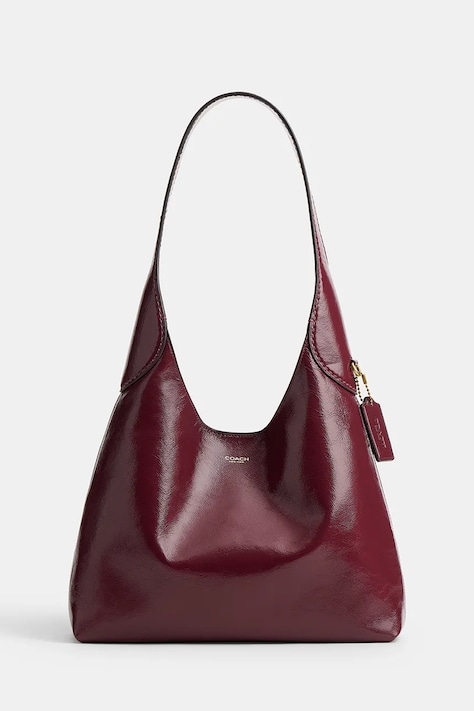 Coach Torebka hobo damska skórzana Glazed Leather Brooklyn 28 bordowa CFR13