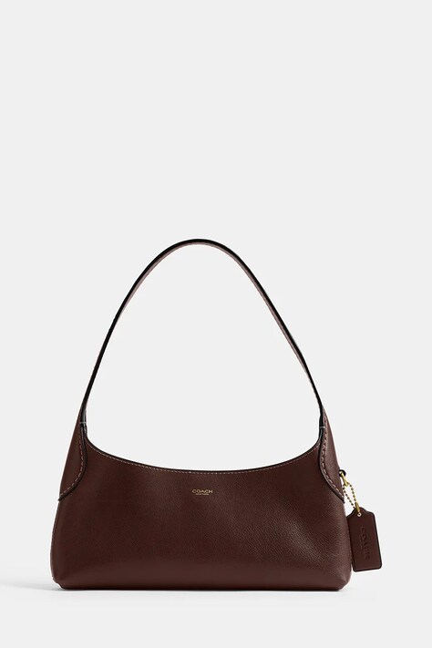 Coach Torebka bagietka damska skórzana Brooklyn Shoulder Bag 26 brązowa CFT34