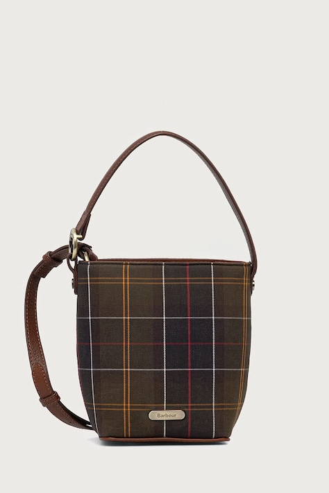 Barbour Torebka crossbody damska z bawełną zielona LBA0560