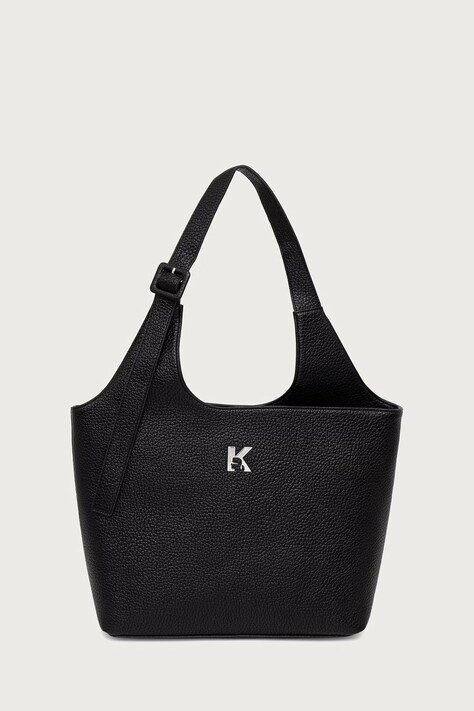 Karl Lagerfeld Jeans Shopper γυναικεία από απομίμηση δέρματος μαύρη B4W30175