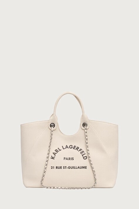 Karl Lagerfeld torebka shopper damska bawełniana beżowa B3W50068