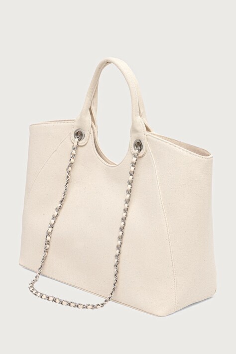 Karl Lagerfeld torebka shopper damska bawełniana beżowa B3W50068