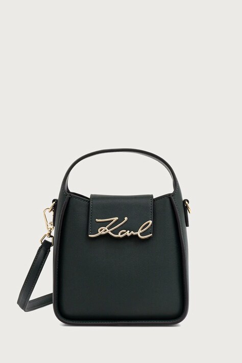Karl Lagerfeld Чанта crossbody дамска от кожа зелена B4W30008