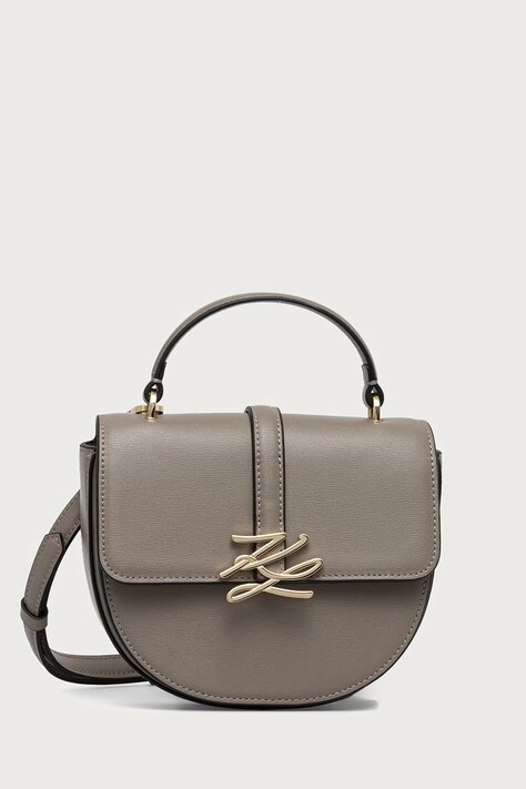 Karl Lagerfeld Torebka crossbody damska skórzana K/AUTOGRAPH szara B4W30039
