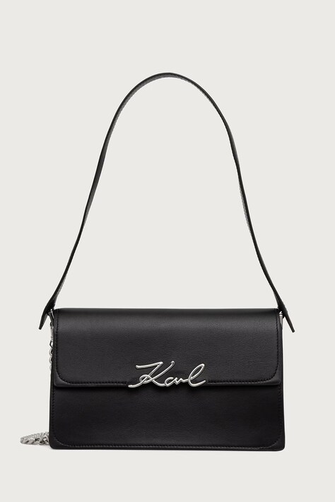Karl Lagerfeld Crossbody torba za žene od kože K/SIGNATURE crna B4W30064