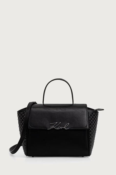 Karl Lagerfeld Geantă poștaș pentru femei K/SIGNATURE neagră B4W30067