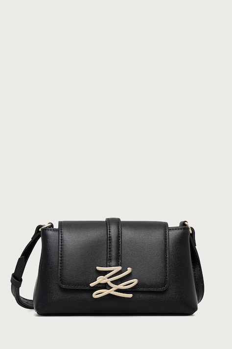 Karl Lagerfeld Torba preko ramena za žene od kože K/AUTOGRAPH crna B4W30283
