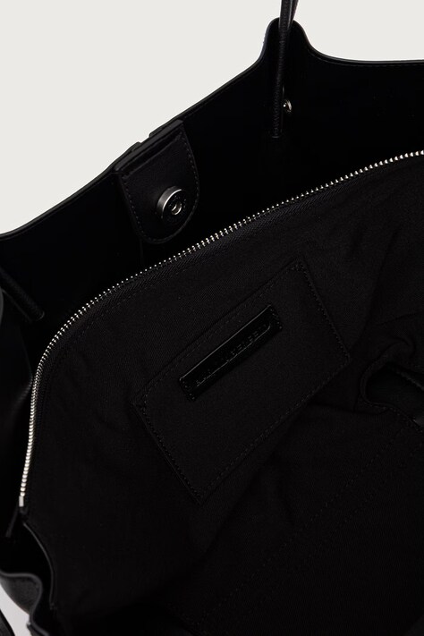 Karl Lagerfeld Shopper γυναικεία από απομίμηση δέρματος K/PIERCED μαύρη B4W30329