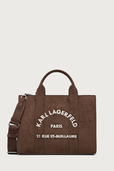 Karl Lagerfeld Shopper γυναικεία από απομίμιση σουέτ K/RSG καφέ B4W30373