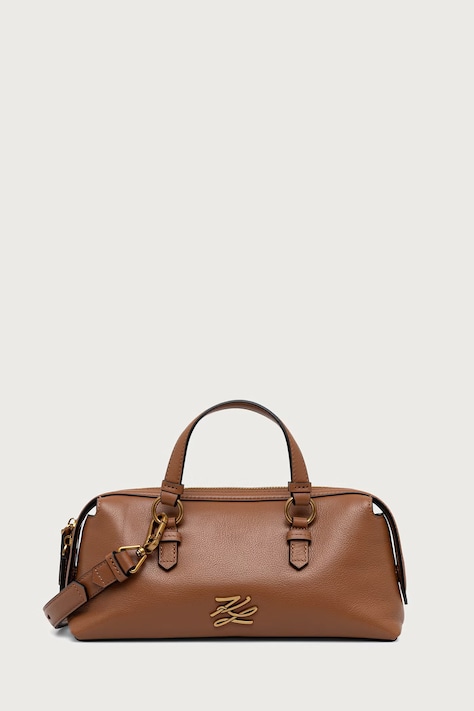 Karl Lagerfeld Torebka crossbody damska skórzana K/AUTOGRAPH brązowa B4W30206