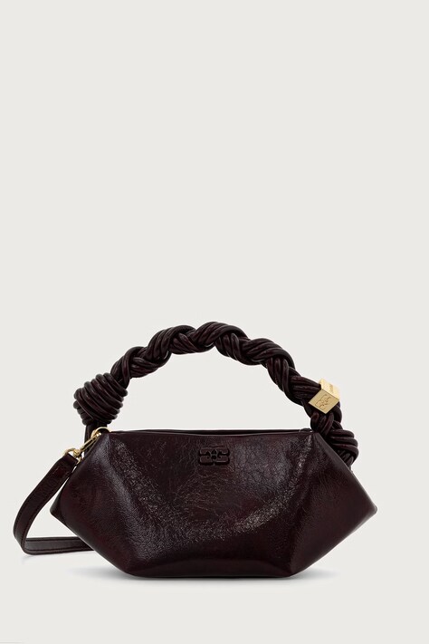 GANNI Bou Mini Deep Shine torebka crossbody damska bordowa C2100075