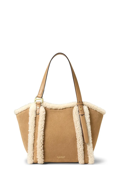Lauren Ralph Lauren Torebka tote damska zamszowa brązowa 431P18713