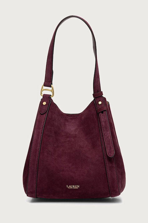 Lauren Ralph Lauren Torebka shopper damska zamszowa bordowa 431P18712