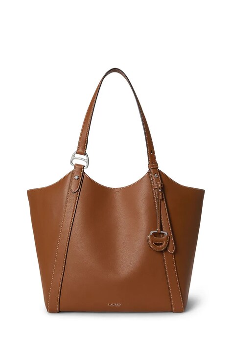 Lauren Ralph Lauren Torebka tote damska skórzana brązowa 431P18709