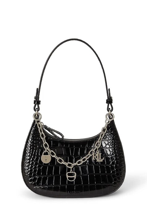Lauren Ralph Lauren Torebka crossbody damska skórzana czarna 431P18669