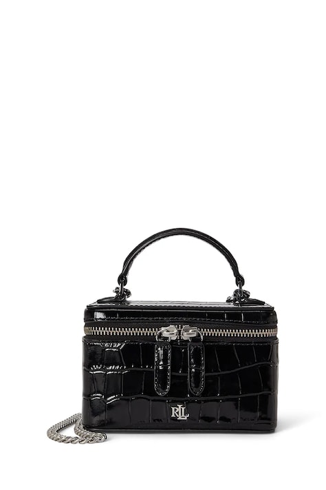 Lauren Ralph Lauren Torebka kuferek damska skórzana czarna 431P18664