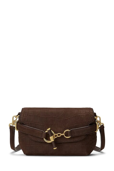 Lauren Ralph Lauren Torebka crossbody damska skórzana brązowa 431P18466
