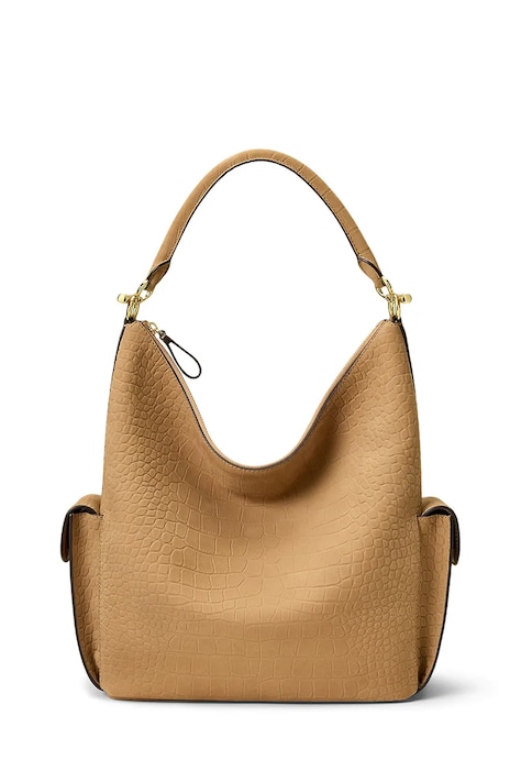 Lauren Ralph Lauren Torebka shopper damska skórzana brązowa 431P18458